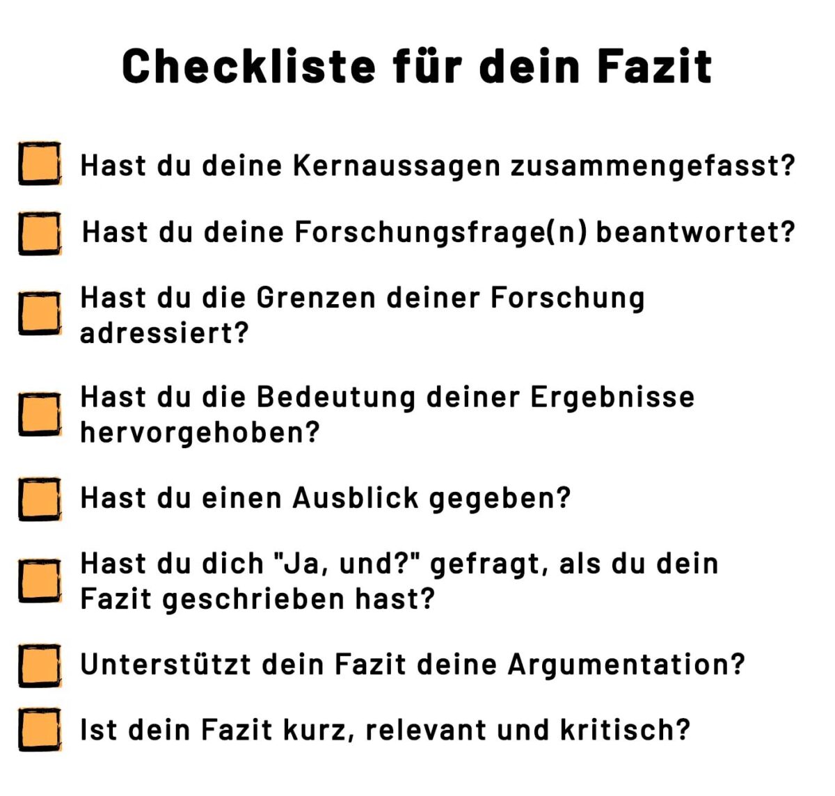 Checkliste für das Fazit