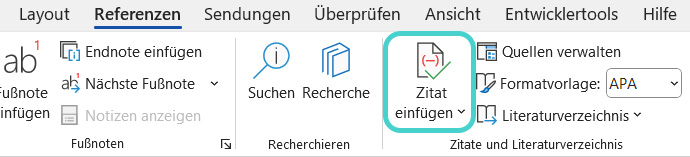 Word: Automatisches Zitat einfügen