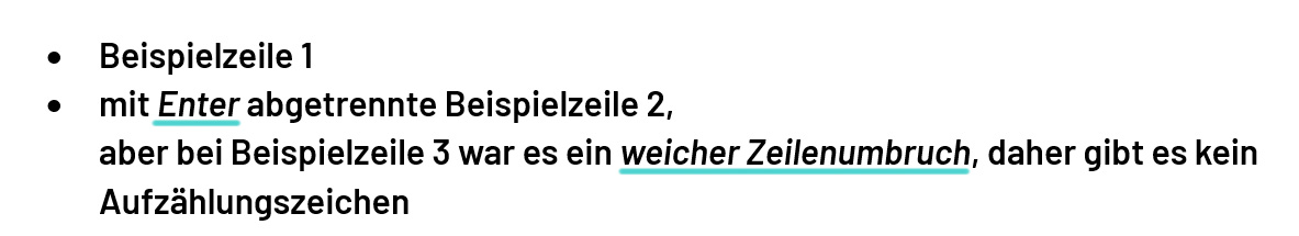 Word: weicher Zeilenumbruch