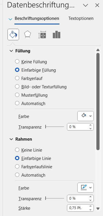 Word: Diagramm bearbeiten