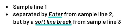 Difference Enter and Soft line break, Word