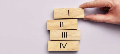 Wooden blocks with roman numerals